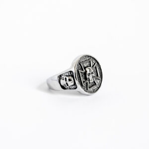 Anillo Cruz Calavera Gótica